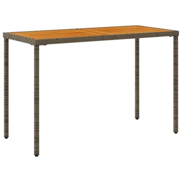 vidaXL Trädgårdsbord med akaciaträ grå 115x54x74 cm konstrotting