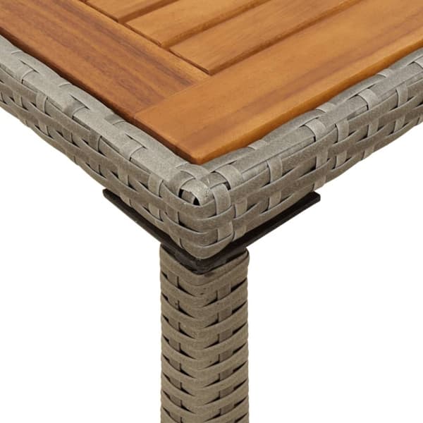 vidaXL Trädgårdsbord med akaciaträ grå 115x54x74 cm konstrotting