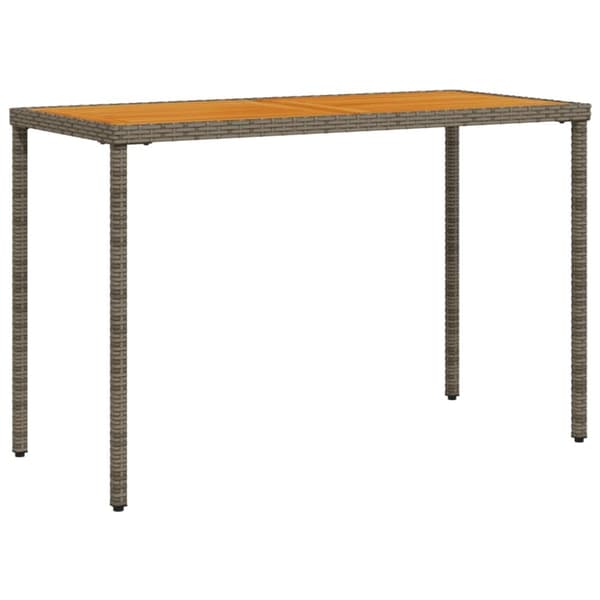 vidaXL Trädgårdsbord med akaciaträ grå 115x54x74 cm konstrotting