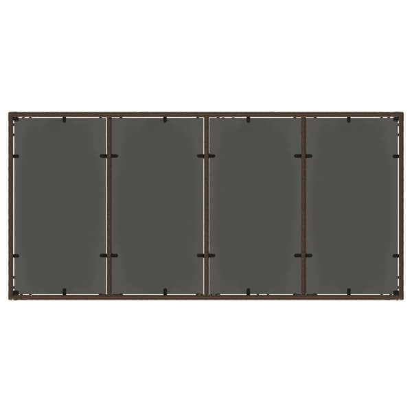 vidaXL Hagebord med glassplate brun 190x90x75 cm polyrotting