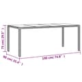 Miniatyrbilde 10 av 11: vidaXL Hagebord med glassplate svart 190x90x75 cm polyrotting