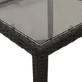 Miniatyrbilde 7 av 11: vidaXL Hagebord med glassplate svart 90x90x75 cm polyrotting