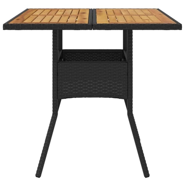vidaXL Hagebord med topp i akasie svart 80x80x75 cm polyrotting