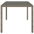 Miniatyrbillede 4 af 11: vidaXL havebord med glastop 190x90x75 cm polyrattan grå
