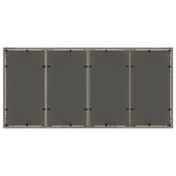 vidaXL havebord med glastop 190x90x75 cm polyrattan grå