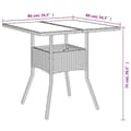 Miniatyrbild 10 av 11: vidaXL Trädgårdsbord med glasskiva brun 80x80x75 cm konstrotting