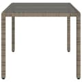 Miniatyrbillede 4 af 11: vidaXL havebord med glastop 150x90x75 cm polyrattan grå