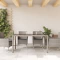 Miniatyrbillede 2 af 11: vidaXL havebord med glastop 150x90x75 cm polyrattan grå