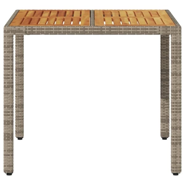 vidaXL Trädgårdsbord med akaciaträ grå 90x90x75 cm konstrotting