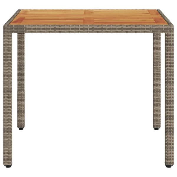 vidaXL Trädgårdsbord med akaciaträ grå 90x90x75 cm konstrotting