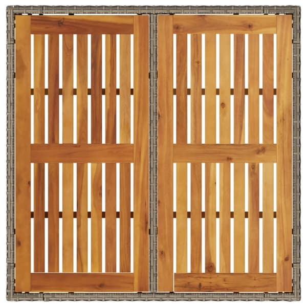 vidaXL Trädgårdsbord med akaciaträ grå 90x90x75 cm konstrotting