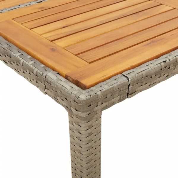 vidaXL Trädgårdsbord med akaciaträ grå 90x90x75 cm konstrotting