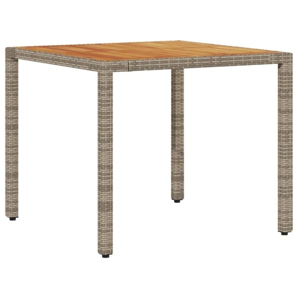 vidaXL Trädgårdsbord med akaciaträ grå 90x90x75 cm konstrotting