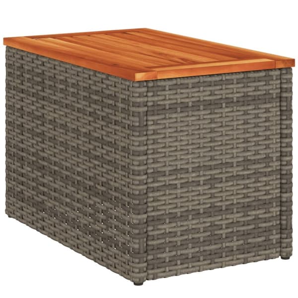 havesideborde 2 stk. 55x34x37 cm polyrattan og massivt træ grå