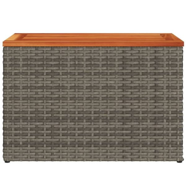 havesideborde 2 stk. 55x34x37 cm polyrattan og massivt træ grå