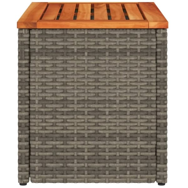 havesideborde 2 stk. 55x34x37 cm polyrattan og massivt træ grå