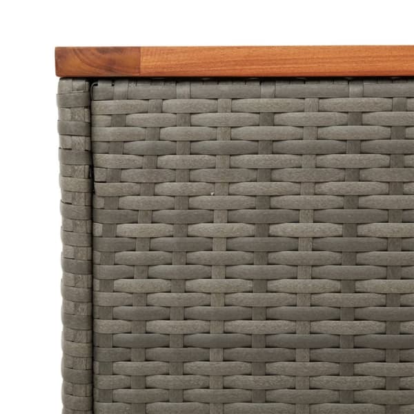 havesideborde 2 stk. 55x34x37 cm polyrattan og massivt træ grå