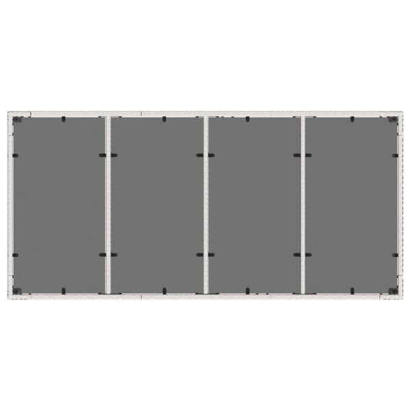 havebord med glastop 190x90x75 cm polyrattan hvid