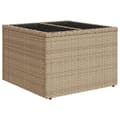 Pikkukuva 2 / 9: Puutarhapöytä lasipöytälevyllä beige 55x55x37 cm polyrottinki