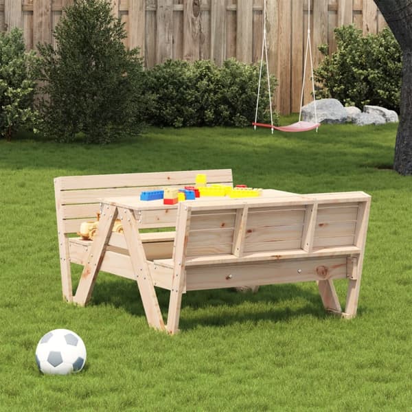 picnicbord til børn 88x122x58 cm massivt fyrretræ