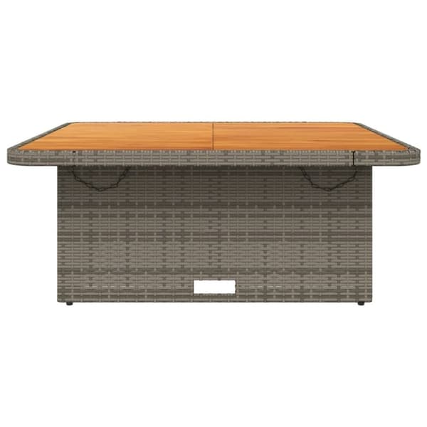 havebord 110x110x71 cm polyrattan og massivt akacietræ grå