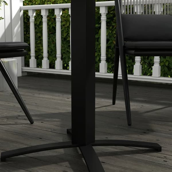 Rootz Trädgårdsbord - Uteplatsbord - 4 personer - Trälook - Aluminiumstomme - Justerbara fötter - Bra balans - Träplastskiva - Grå - 70L x 70W x 76H c