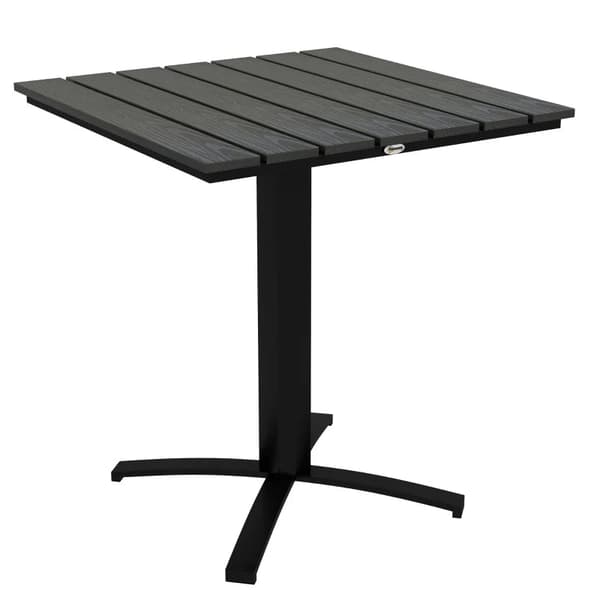 Rootz-puutarhapöydät - Patiopöytä - 4 hengelle - Puinen ulkonäkö - Alumiinirunko - Säädettävät jalat - Hyvä tasapaino - Puu-muovilevy - Harmaa - 70L x
