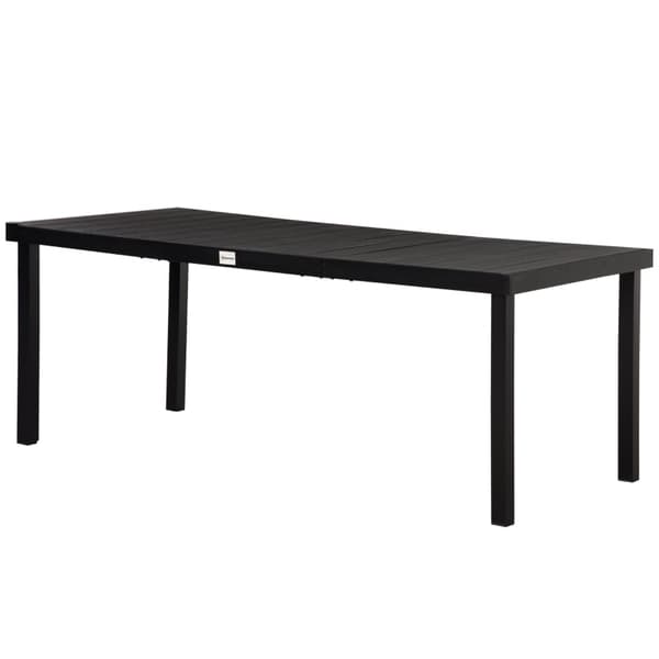 Rootz Trädgårdsbord - Utomhusbord - Loungebord - Väderbeständig - Aluminium - Plast - Svart - 190L x 90W x 74H cm