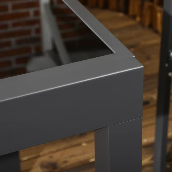 Rootz Havebord - Udendørs klapbord - Udvidbart klapbord - Bordplade af hærdet glas - Vejrbestandig - Sort - 160cm × 80cm × 75cm