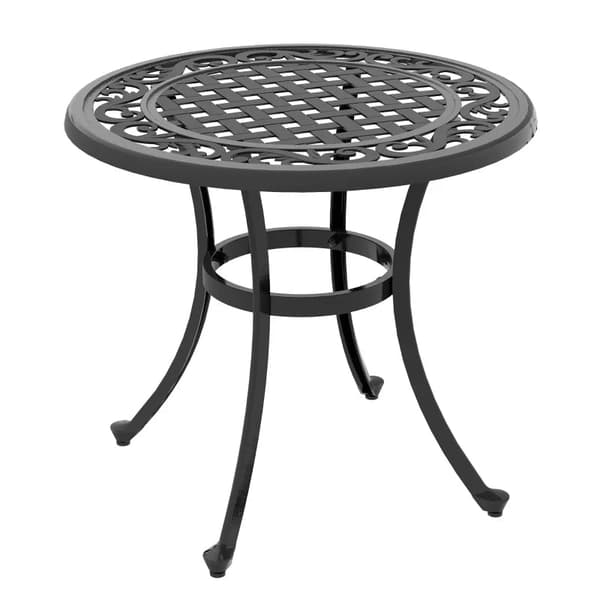 Rootz Garden Table - Lounge Pöytä - Parvekepöytä - Sivupöytä - Vintage Design - Valettu alumiini - Musta - 60 X 60 X 53 cm