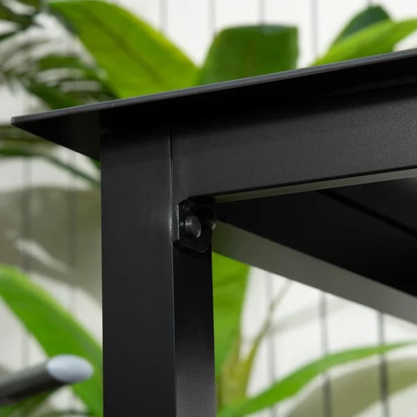 Rootz Garden Table - Ulkopöytä - Outdoor Lounge Pöytä - Säänkestävä - Karkaistu lasi - Musta - 80 x 80 x 74 cm