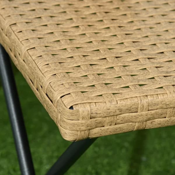 Rootz Trädgårdsbord - Polyrattan Balkongbord - Vikbart - Stålstomme - Lätt att rengöra - Polyrattan - Naturlig - 40x40x40 cm