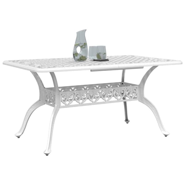 vidaXL Trädgårdsbord vit 150x90x72 cm gjuten aluminium