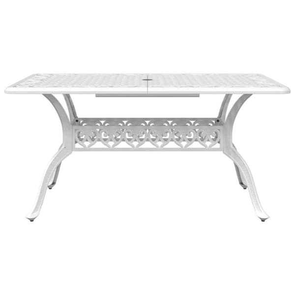 vidaXL Trädgårdsbord vit 150x90x72 cm gjuten aluminium