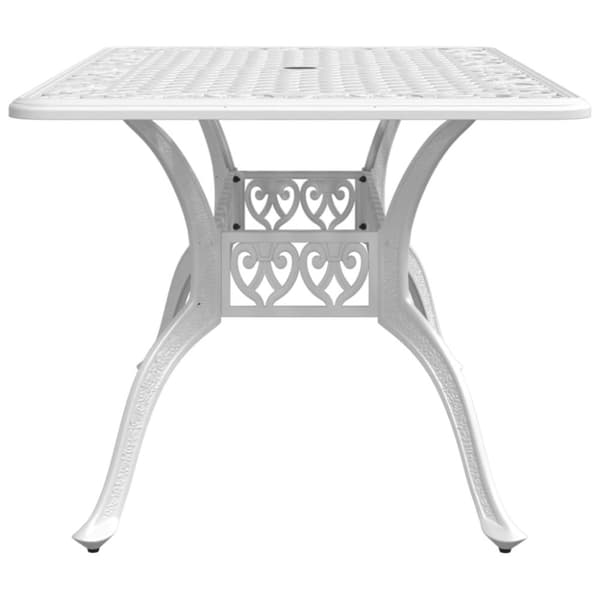 vidaXL Trädgårdsbord vit 150x90x72 cm gjuten aluminium