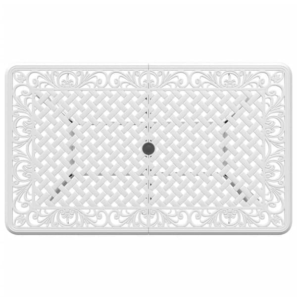 vidaXL Trädgårdsbord vit 150x90x72 cm gjuten aluminium