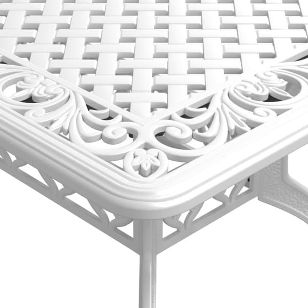 vidaXL Trädgårdsbord vit 150x90x72 cm gjuten aluminium