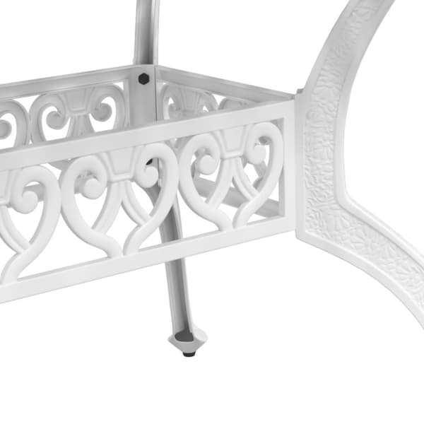 vidaXL Trädgårdsbord vit 150x90x72 cm gjuten aluminium