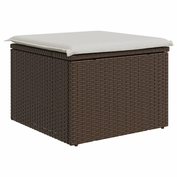 vidaXL Trädgårdspall med dyna brun 55x55x37 cm konstrotting