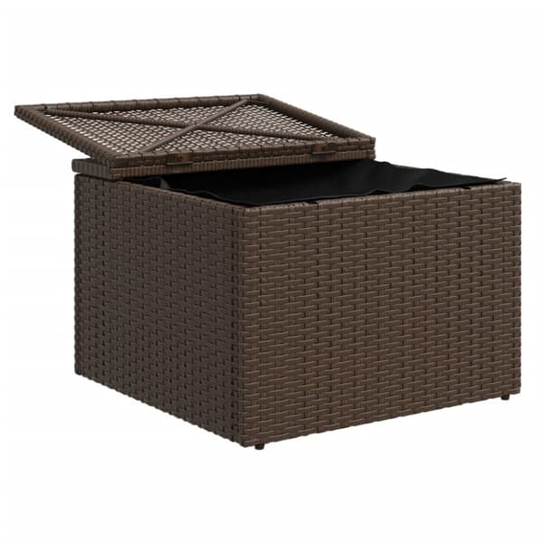 vidaXL Trädgårdspall med dyna brun 55x55x37 cm konstrotting