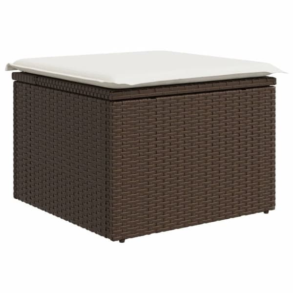vidaXL Trädgårdspall med dyna brun 55x55x37 cm konstrotting