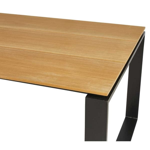 Martinus hagebord 100x210cm svart,teak dekor.