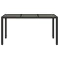 Miniatyrbillede 3 af 11: vidaXL havebord med glastop 150x90x75 cm polyrattan sort