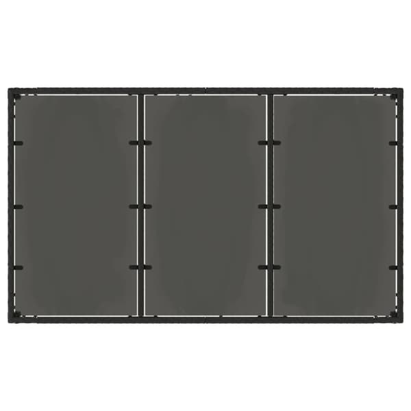 vidaXL havebord med glastop 150x90x75 cm polyrattan sort