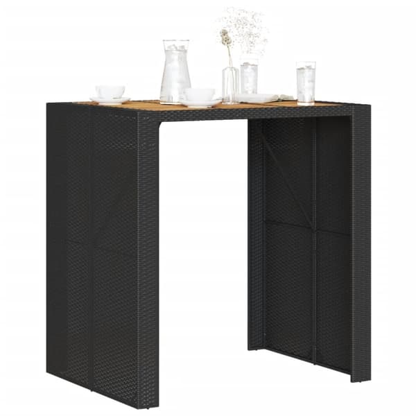 vidaXL Barbord med topp i akasie svart 105x80x110 cm polyrotting