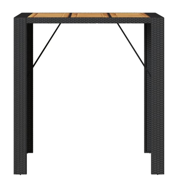 vidaXL havebord med akacietop 105x80x110 cm polyrattan sort