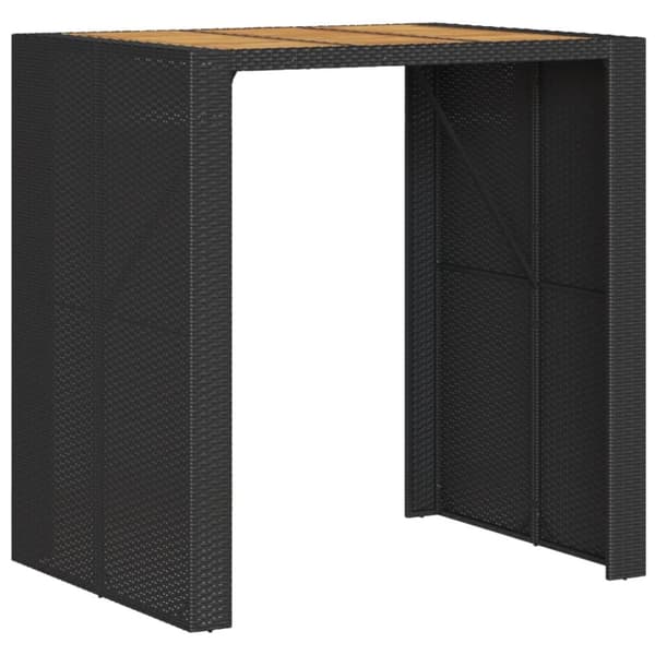 vidaXL Puutarhabaaripöytä akasiapuu musta 105x80x110 cm Polyrottinki