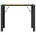 Miniatyrbillede 4 af 11: vidaXL havebord med akacietop 145x80x110 cm polyrattan sort