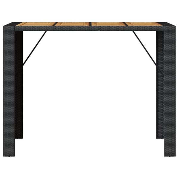 vidaXL havebord med akacietop 145x80x110 cm polyrattan sort