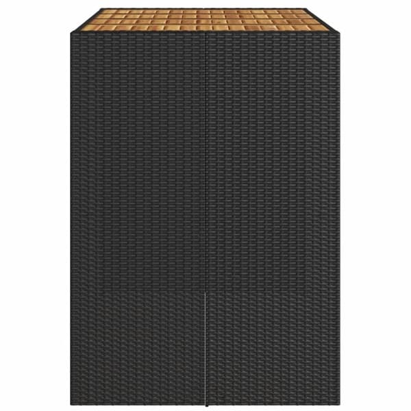 vidaXL havebord med akacietop 145x80x110 cm polyrattan sort